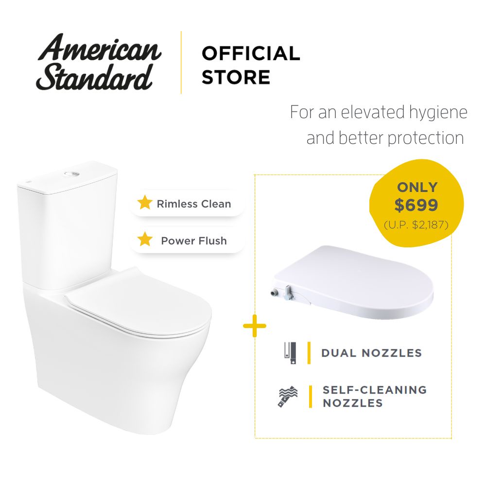 American Standard Premium Rimless Toilet Bundle (Raised Height) (Toilet