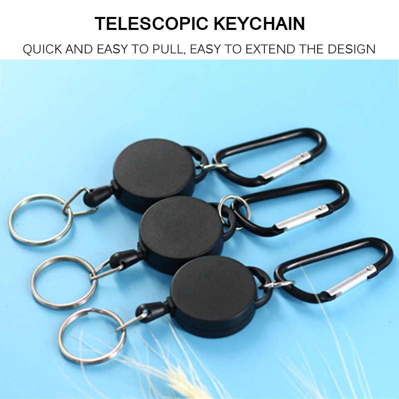 LTTelescopic Keychain Keyring Carabiner Outdoor Sports Camping Hiking