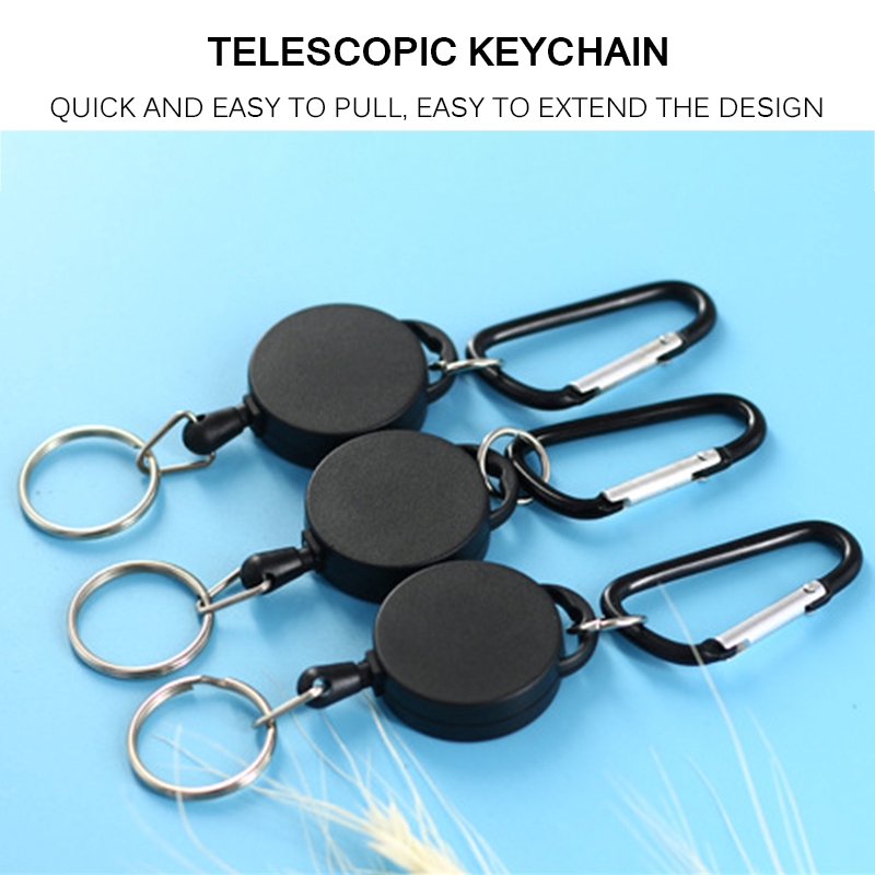 LT-Telescopic Keychain Keyring Carabiner Outdoor Sports Camping Hiking ...