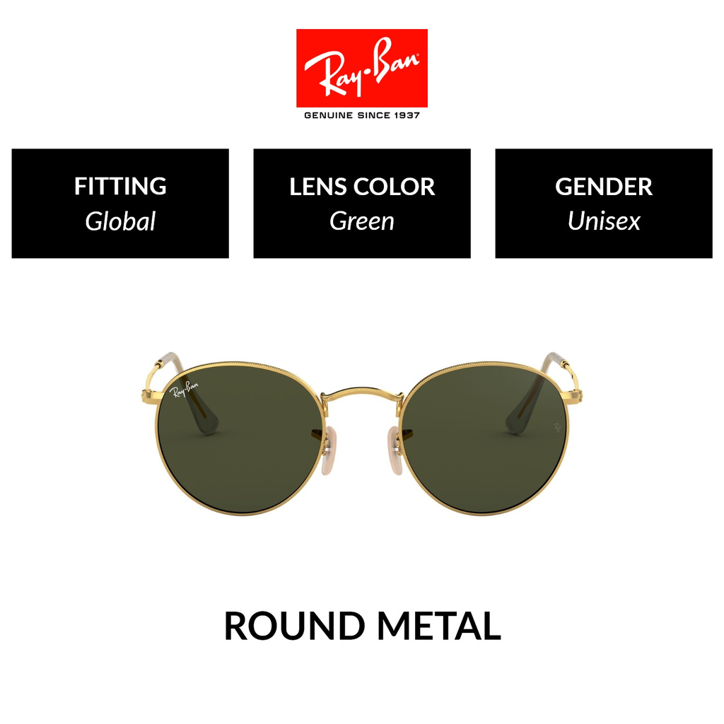 ray ban round 50mm metal sunglasses