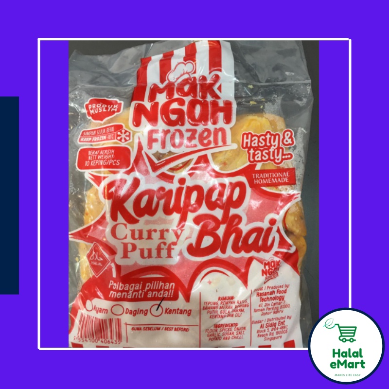 Karipap Bhai Kentang/ Daging Halal Frozen (Curry Puffs) Shopee Singapore