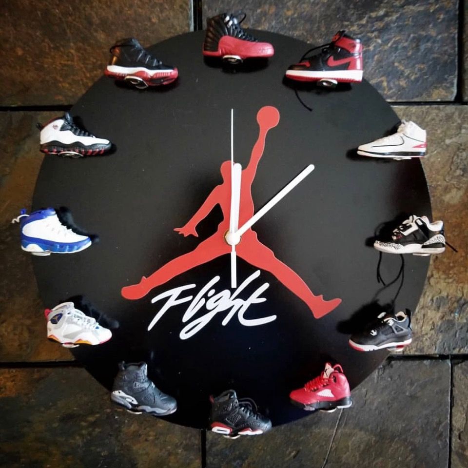 Aj Jordan Clock Sneaker Model Black And White Home Accessoire Shopee Singapore