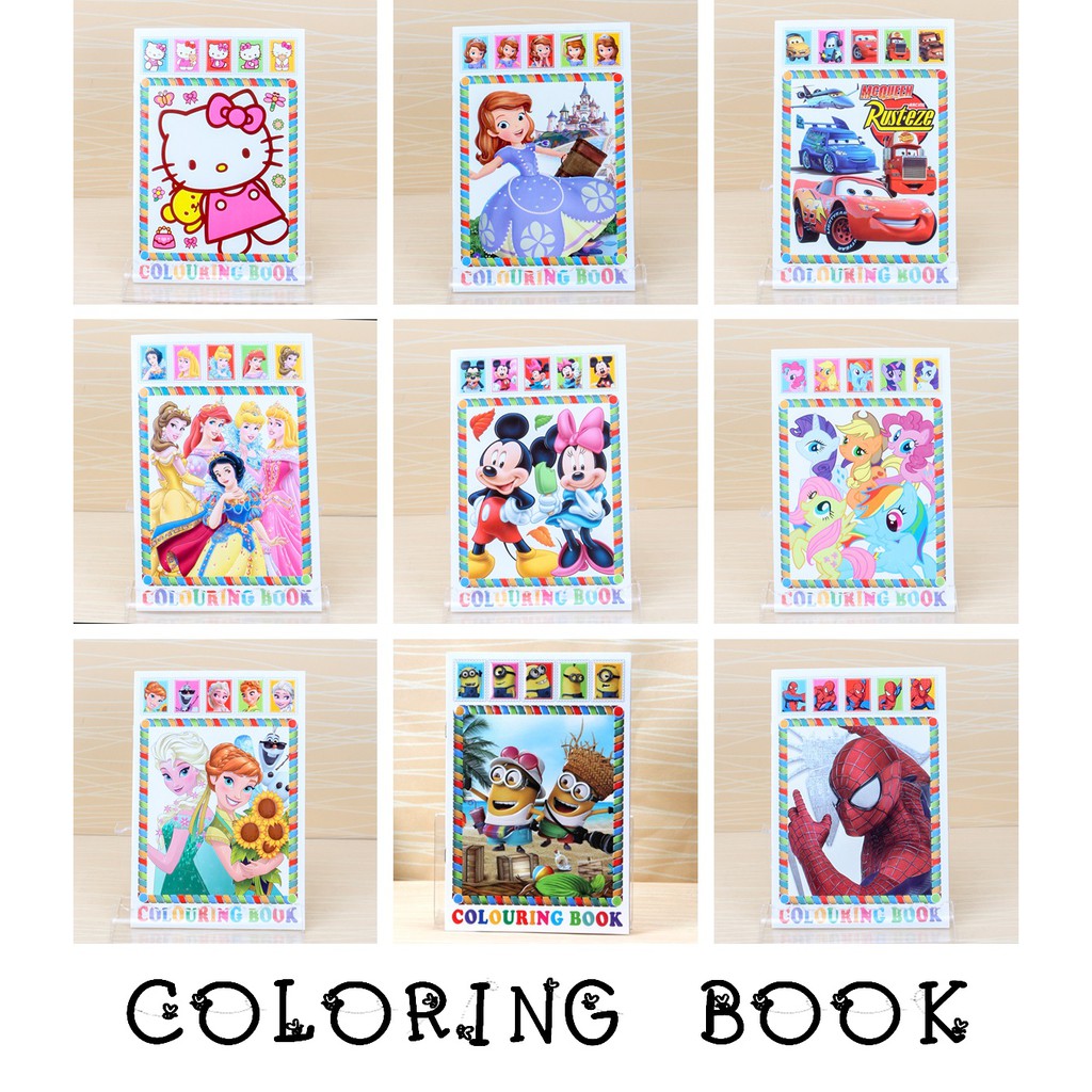 🎉🎊📒 Kids Cartoon Color Book Coloring Hello Kitty Pony Princess Frozen McQueen Spiderman Children Day 🎉 – >>> top1shop >>> shopee.sg