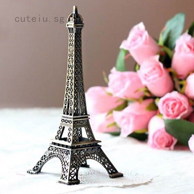 10cm Vintage Paris Eiffel Tower Model Statue Figurine Home Office