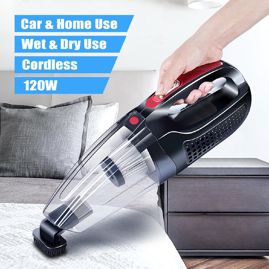 Cordless Rechargeable Vacuum Cleaner Portable Wet Dry Handheld 120W Car ...