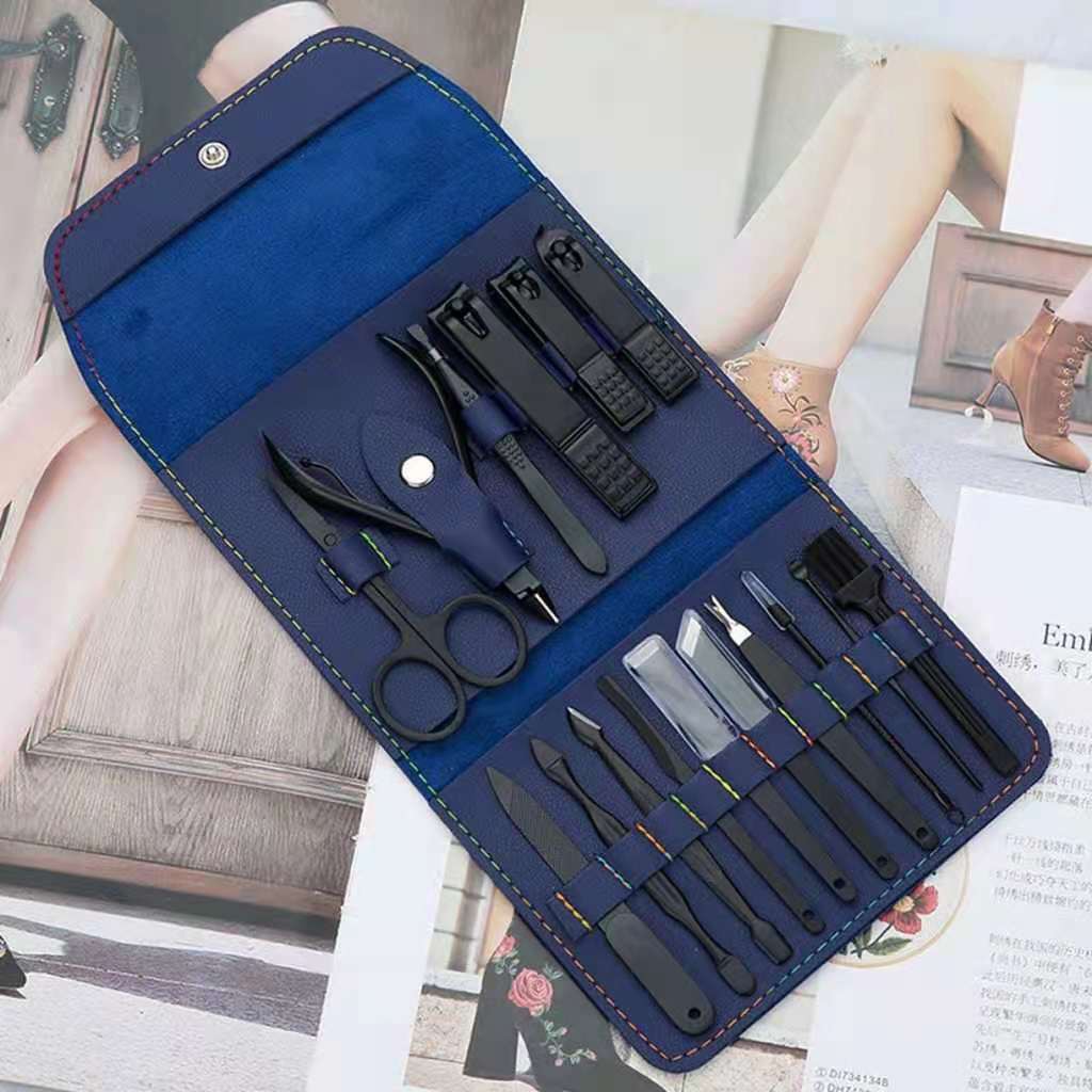 12pcs 16pcs 19pcs Beauty Nail Clipper Cutter Trimmer Ear Pick Grooming Kit Manicure Set Tool
