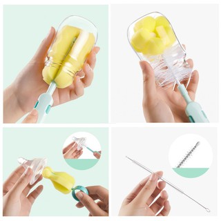 Autumnz Multipurpose Baby Milk bottle Water bottle Cleaning Sponge & Nylon Brush Teat Set (6pcs) *BPA Free *PP material #2
