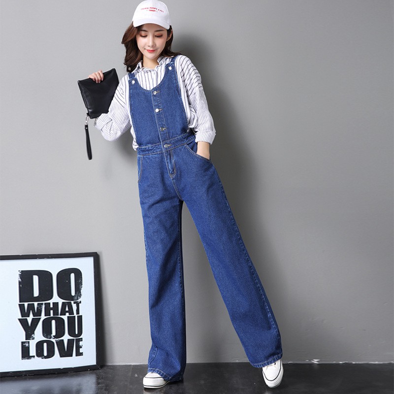 Flare Denim Overalls Women Wide Leg Jeans Jumpsuit Romper Shopee Singapore