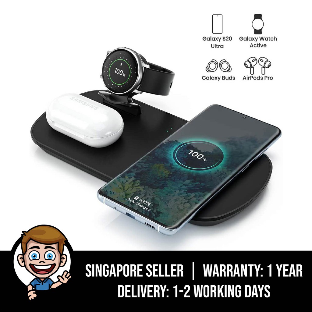 3 In 1 Wireless Charging Pad Charger Station For Samsung Galaxy Watch 4 Active1 2 Galaxy Buds Shopee Singapore