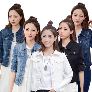 Image of 😍Local Seller👸Long Sleeve Women Denim Jeans Jacket Women Clothing Jaket Sesuai Untuk Perempuan Extra Slim Fit