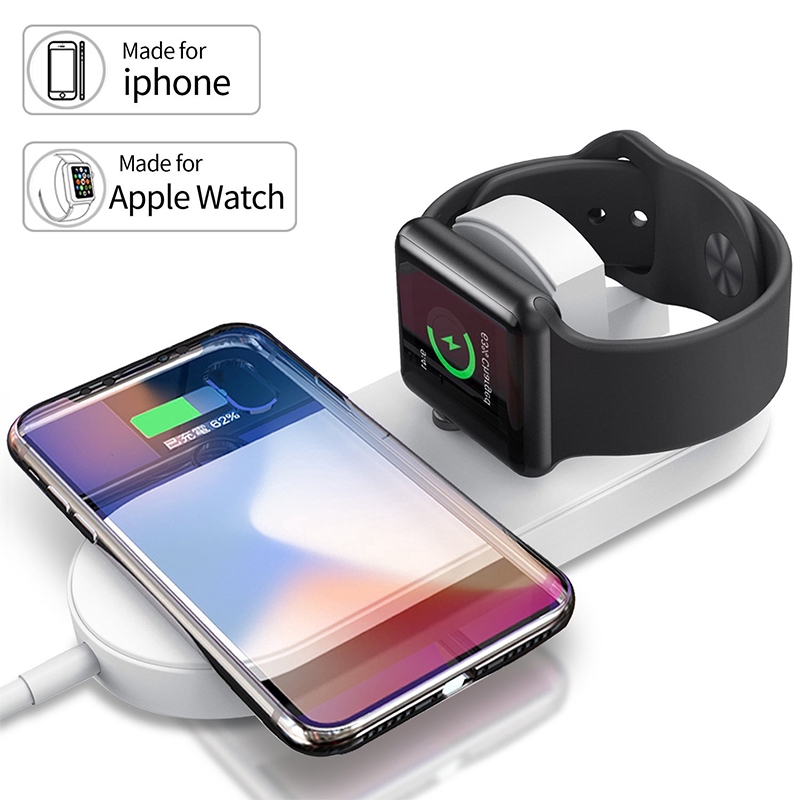 Iphone Wireless Charger Apple Watch Charging Stand Ultra Thin 2 In 1 Qi Wireless Charging Shopee Singapore