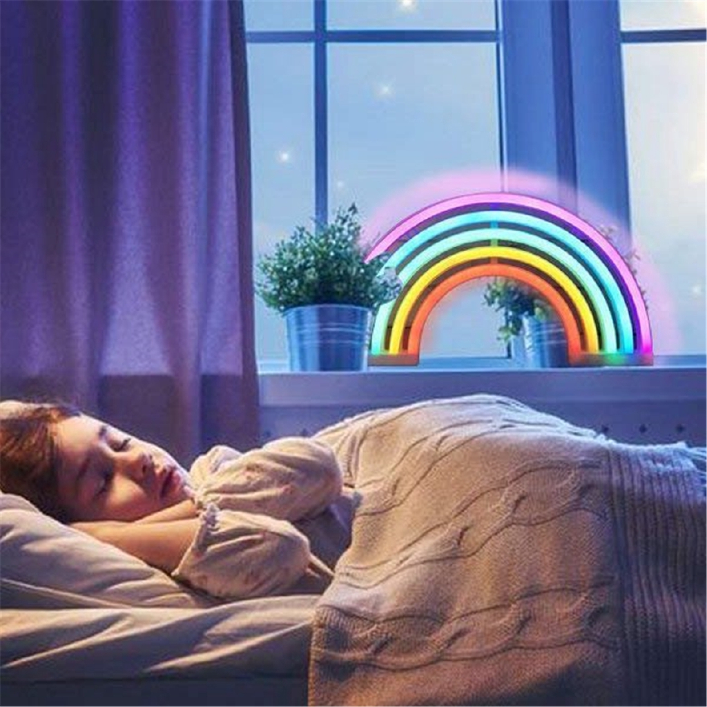 Colorful Rainbow Neon Sign Led Night Light Wall Lamp For Kids Room