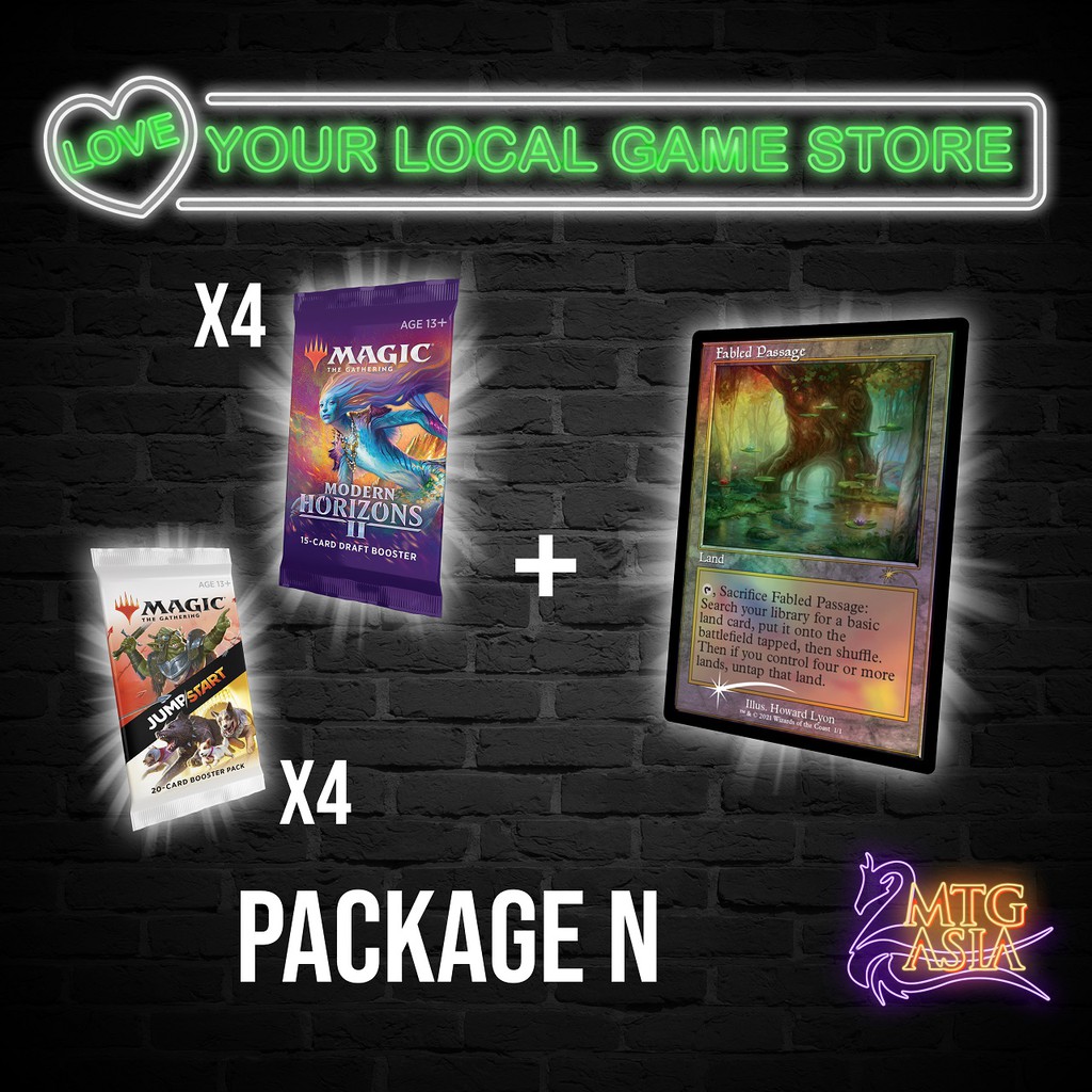 Retro Foil Fabled Passage Promo Love Your Local Game Store Package N Mtg Modern Horizons 2 Draft Jumpstart Package Shopee Singapore