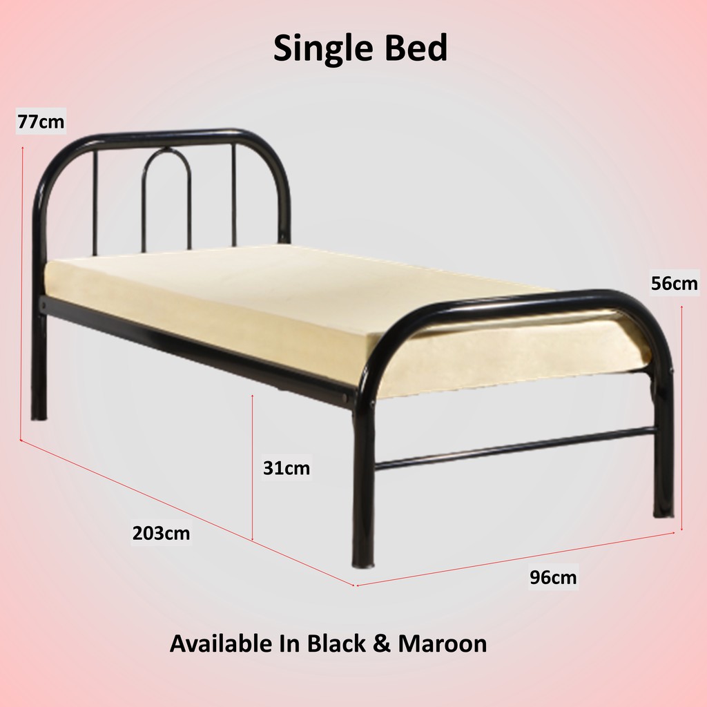 Sahara Single Super Single Bed In Black Maroon Color Shopee Singapore