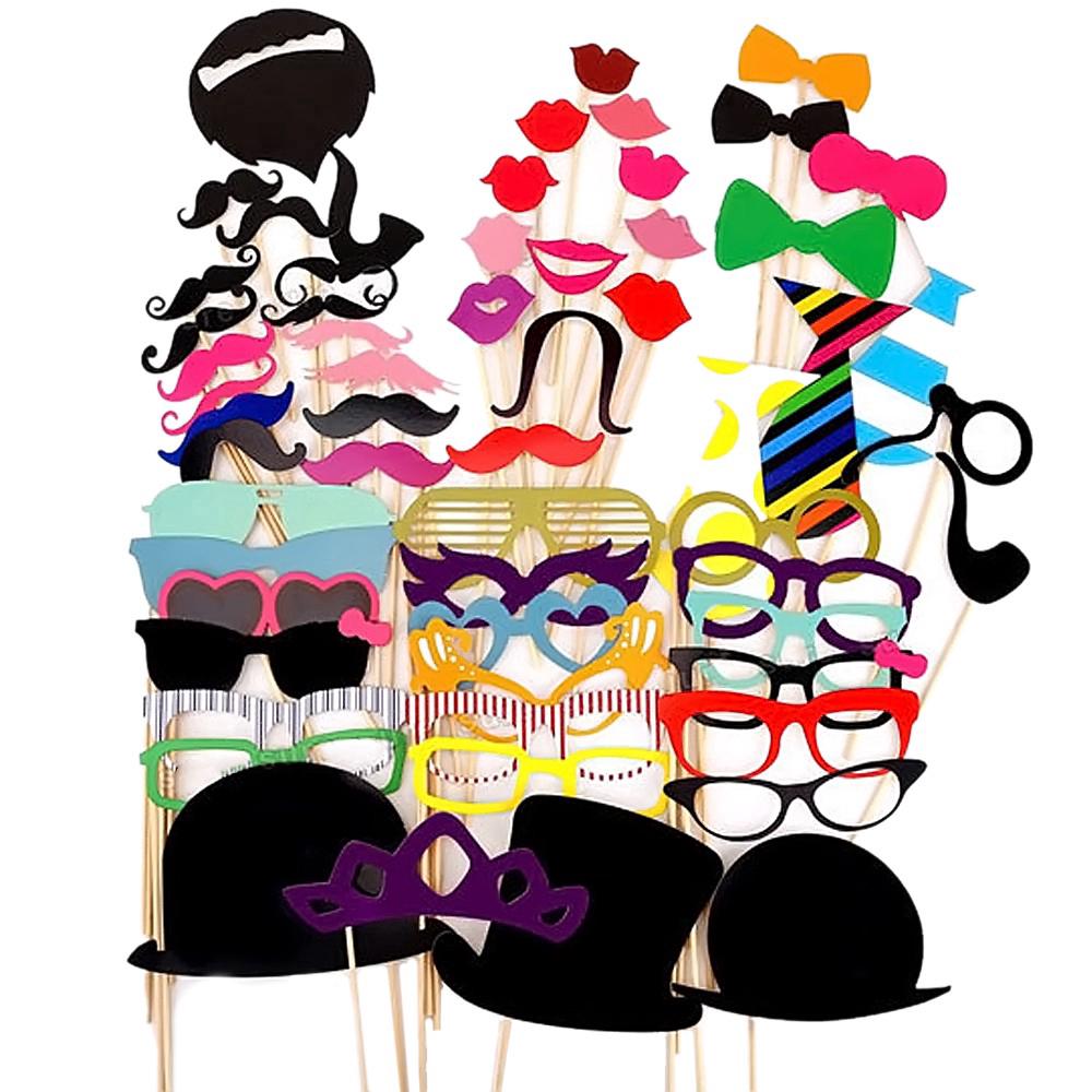 58 Pcs Diy Photography Photo Booth Props Kit For Wedding Birthdays