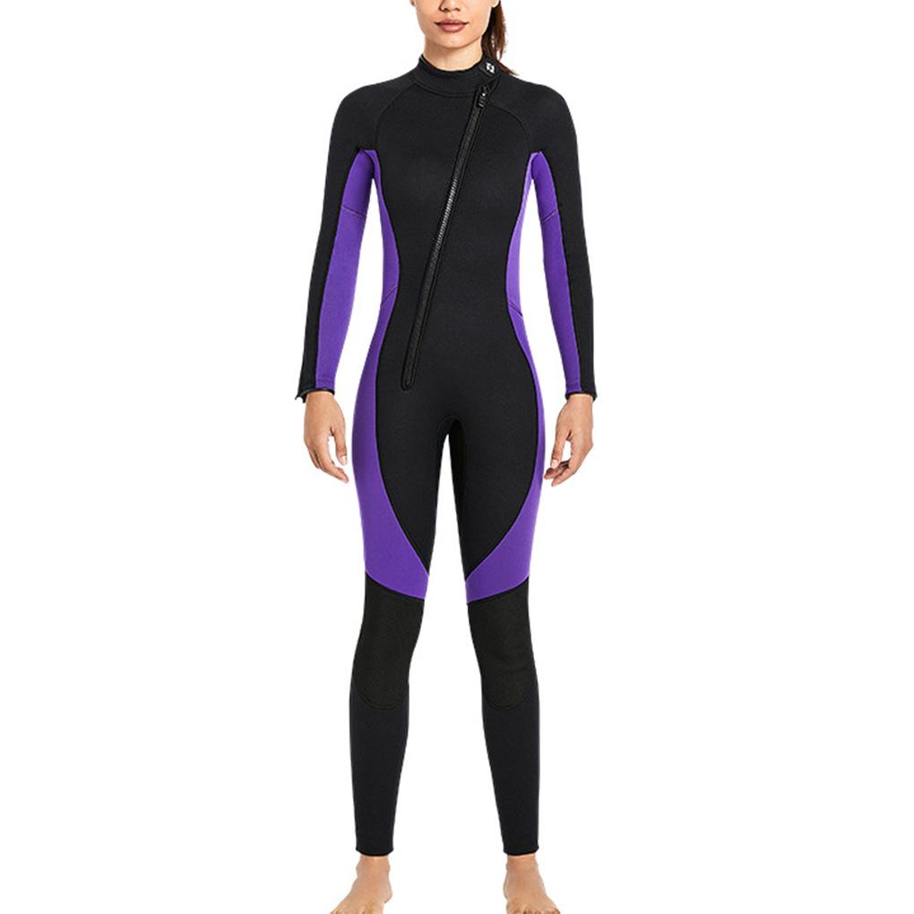 [Global] Neoprene Diving Suit Portable 3MM UPF 50  3 Layer Long Sleeve Colorful Stylish Underwater Dive Snorkelling Nylon Wetsuit