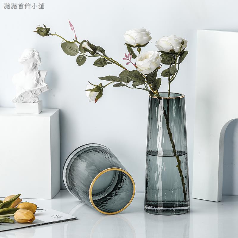 Nordic Light Gold Vase Glass Transparent Living Room Decoration Shopee Singapore