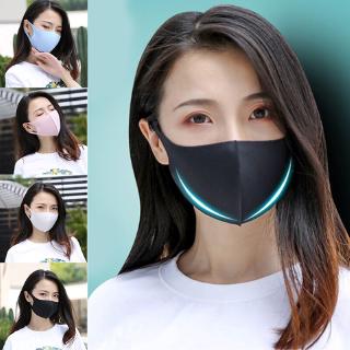 Image of Ice SilkReady Stock Cotton Mouth Mask Breathable Unisex Ice Silk Cotton Face Mask Reusable Cotton Dust Mask Anti Pollution Soft Black