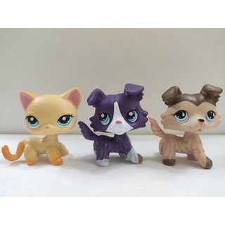 3pcs/lot Littlest Pet Shop LPS#1643#750#1010 Dog Cat w/accessories kid toy gift 
