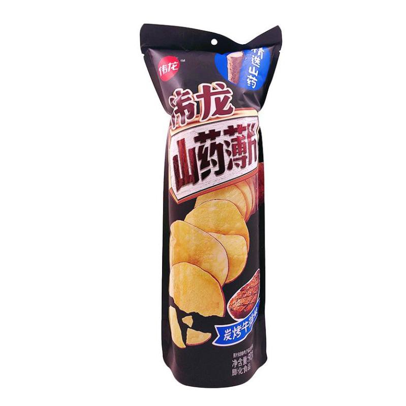伟龙山药薄片炭烤牛排味 Wei Long Yam Chips Grilled Steak Flavour 90g [China