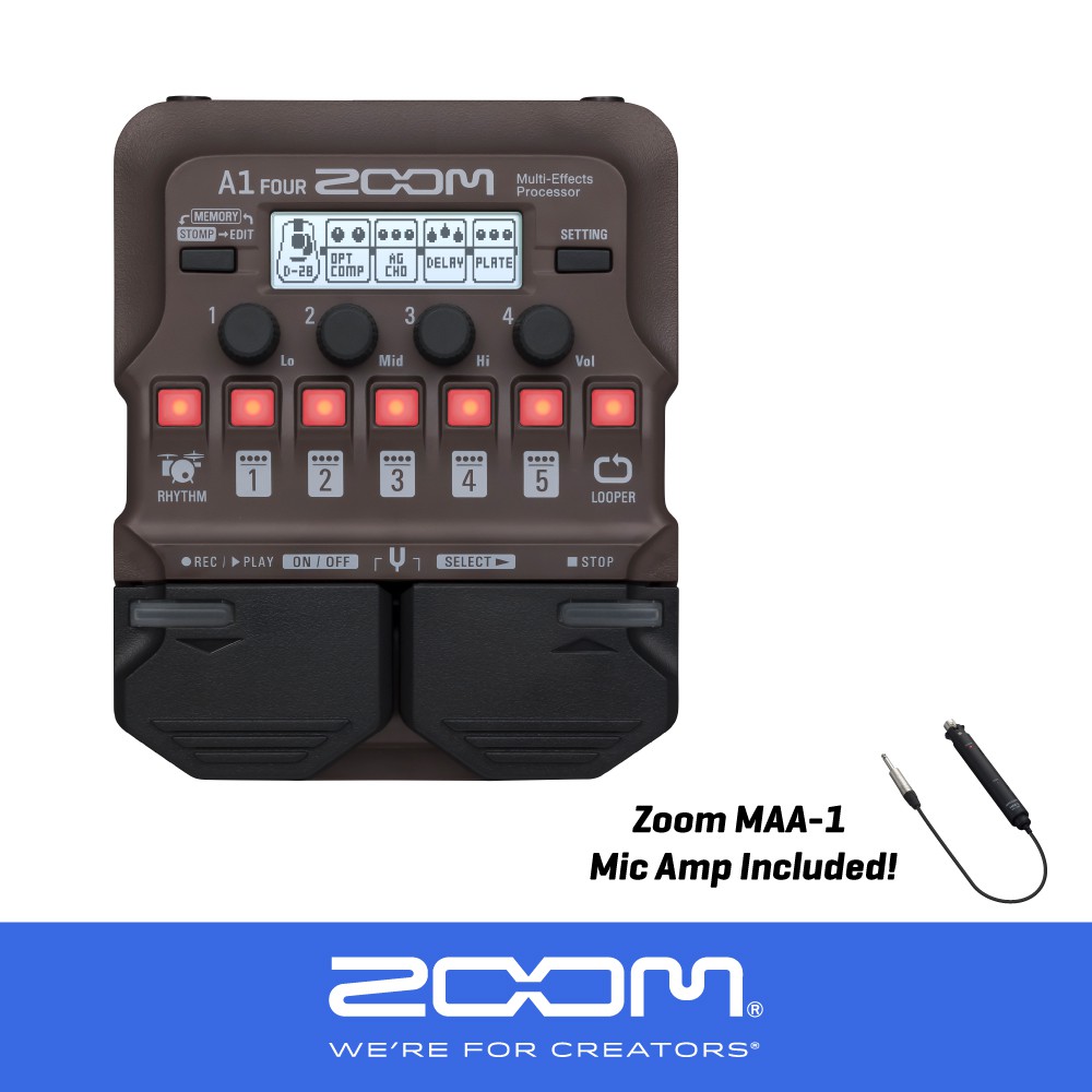 Zoom A1 Four Acoustic Guitar Effects With Mic Amp With Optional Zoom Ac Adaptor Shopee Singapore