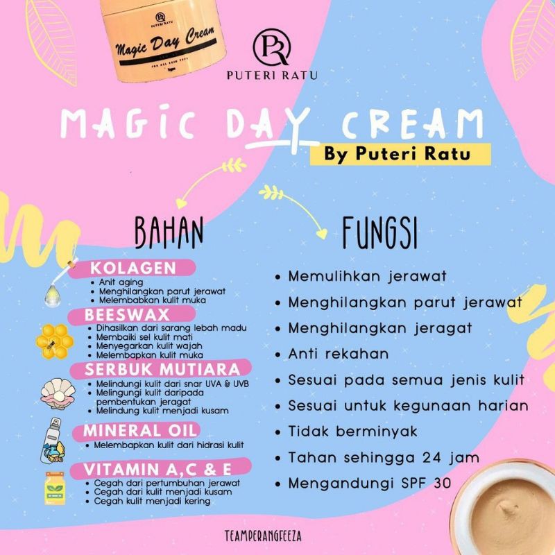 Puteri Ratu Treatment Cream Magic Day Cream Pr Skincare Shopee Singapore