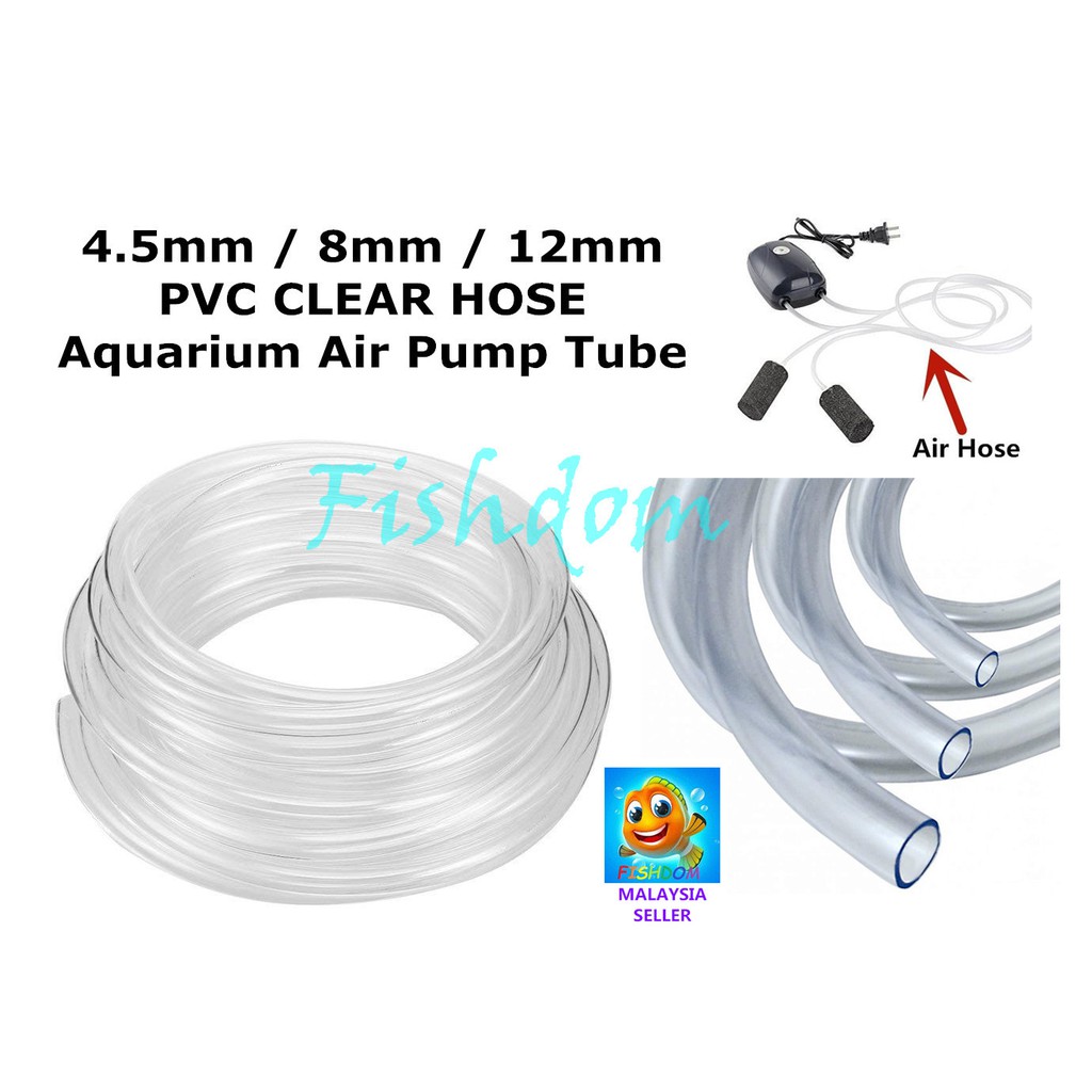 2/20m Clear Aquarium Silicone Tube Hose Air Pump Oxygen Tubing For Fish Tank 