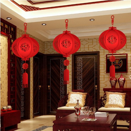 Chinese New Year Decorations Are Decorated With Chinese Lanterns
