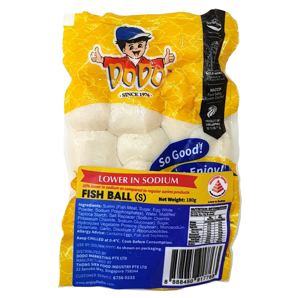 DoDo Fish Ball - Lower in Sodium 180GM Halal | Shopee Singapore