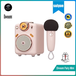 Divoom Fairy Mini Wireless Bluetooth Pink Portable Speakers Subwoofer Speaker Audio with Pink Mini Karaoke Condenser Microphone Mic Speaker