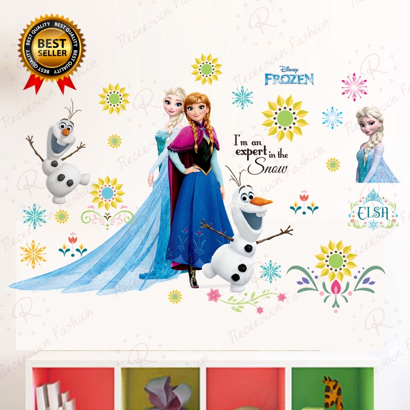 Disney Frozen Wall Sticker Princess Elsa Anna Stickers Decals Kids Room Decor Wall Art Girl Gifts