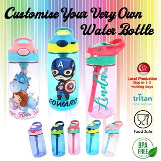 100% Customisable + Personalise | Water Bottle | BPA free | Tritan | Food Safe | 480ml | Kids & Adults