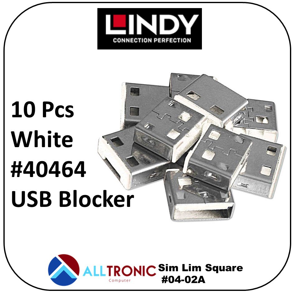 Lindy USB Port Blocker Lock White 10pcs (P/N40464) Shopee Singapore
