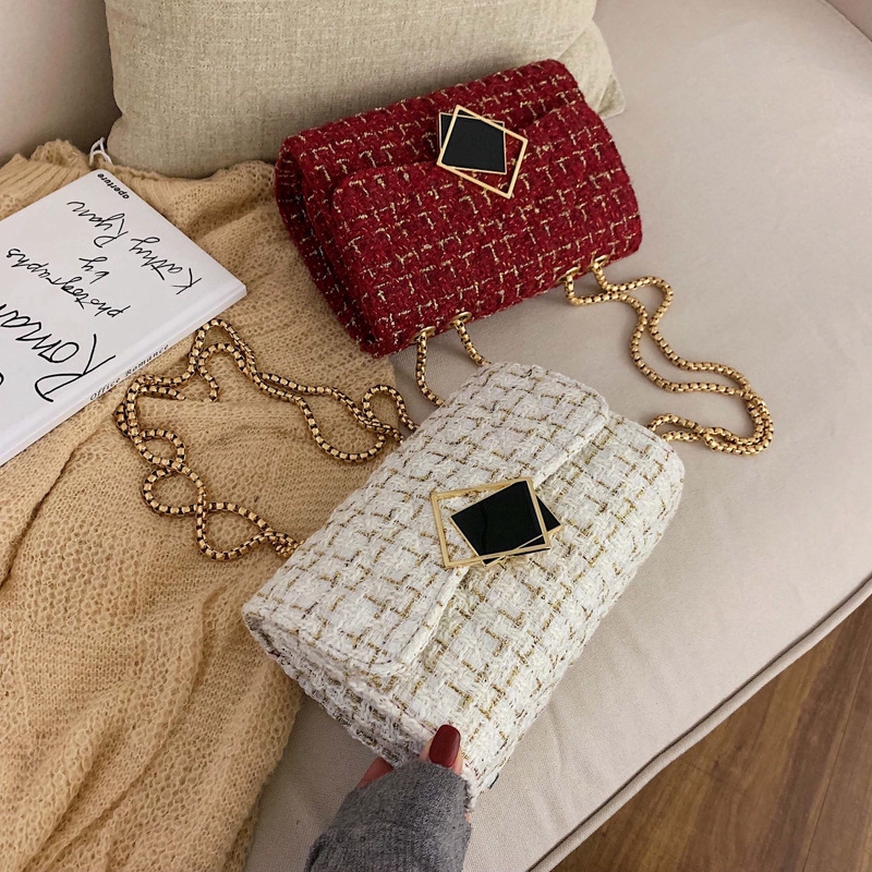 Hot Ins Over The Fire Woolen Bag Handbag New Wave Of Popular Korean Fashion Wild Chain Shoulder Messenger Bag Shopee Singapore