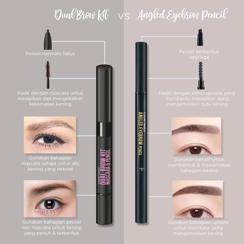 Shop Malaysia Yeppeunbox Dual Brow Kit Mascara Pencil Angled Eyebrow Pencil Sendayu Tinggi Shopee Singapore