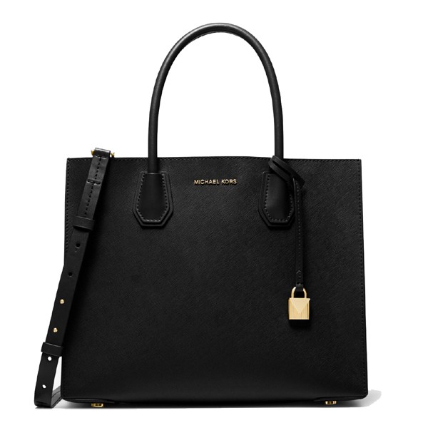 Michael Kors Mercer Large Saffiano Leather Tote Bag Black | Shopee ...