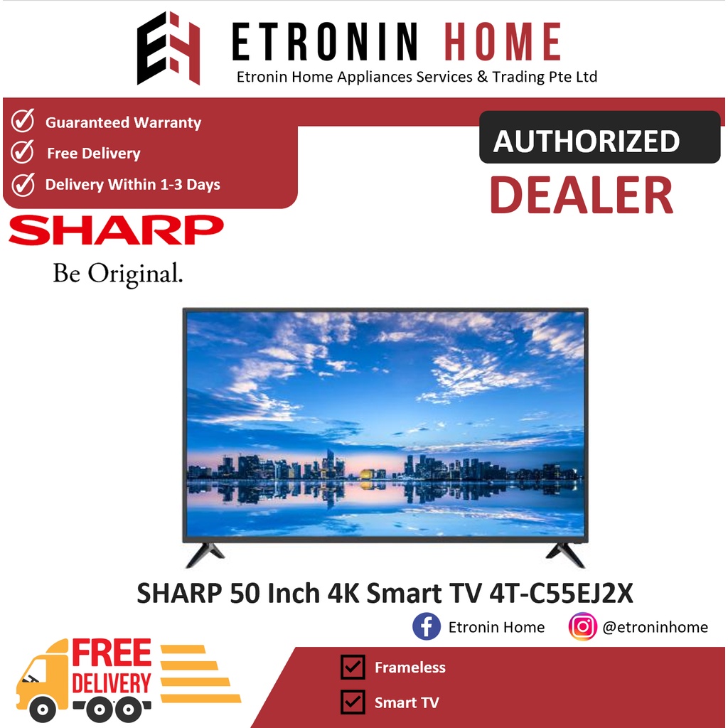 SHARP 50 Inch 4K Smart TV 4TC50EJ2X Shopee Singapore