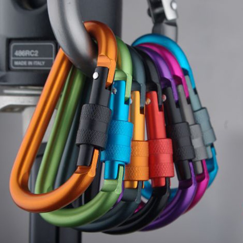 10PCS Carabiner Clip Snap Spring Clasp Hook Keyring Camping Carabina Karabiner