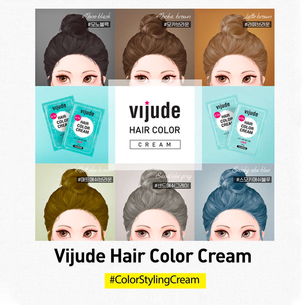 [MEDIHEAL] Vijude Hair Color Cream x2 Boxes (MonoBlackMocha Brown