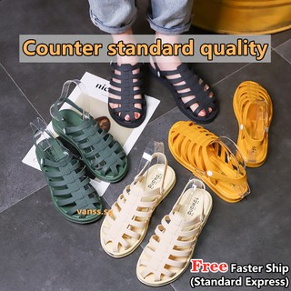 Image of Ready Stock Jelly Shoe Korean Sandal Fashion Women Sandals Casual Breathable Flat Shoes