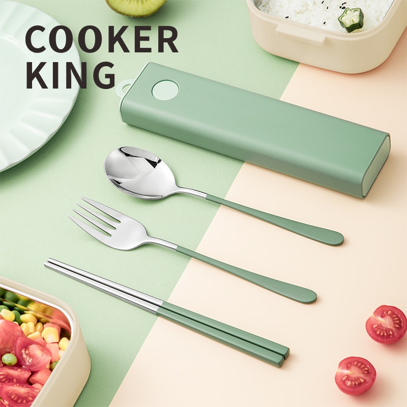 Cooker King 2 3 Pieces 304 Stainless Steel Cutlery Set Tableware Utensils Set Spoon Chopsticks Fork Set Kitchen Utensils For Women Men Student Work School Outdoor Picnic Shopee Singapore