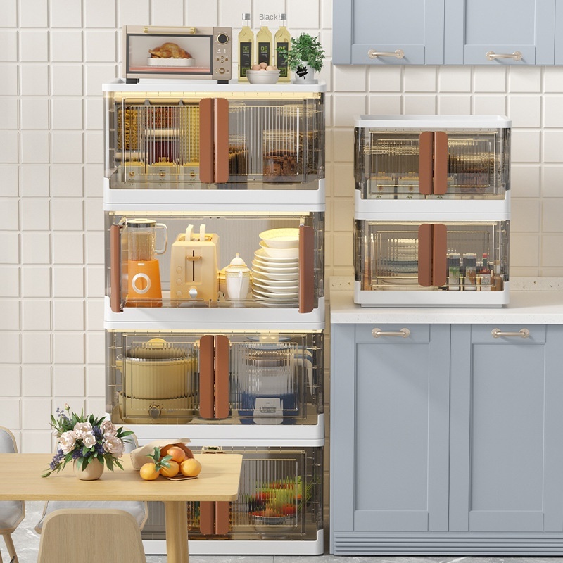 Installation Free Foldable Storage Box Removable Plastic Drawer Stacked