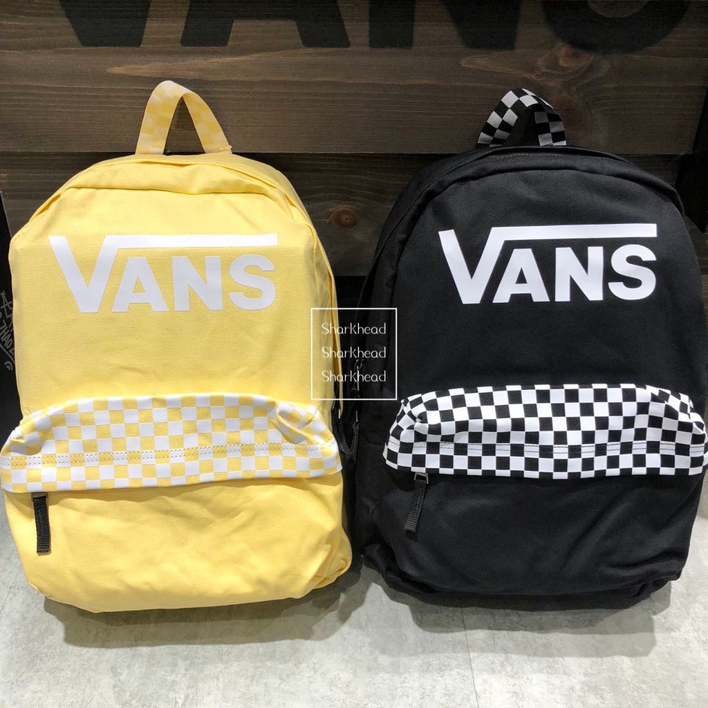 vans yellow checkerboard backpack