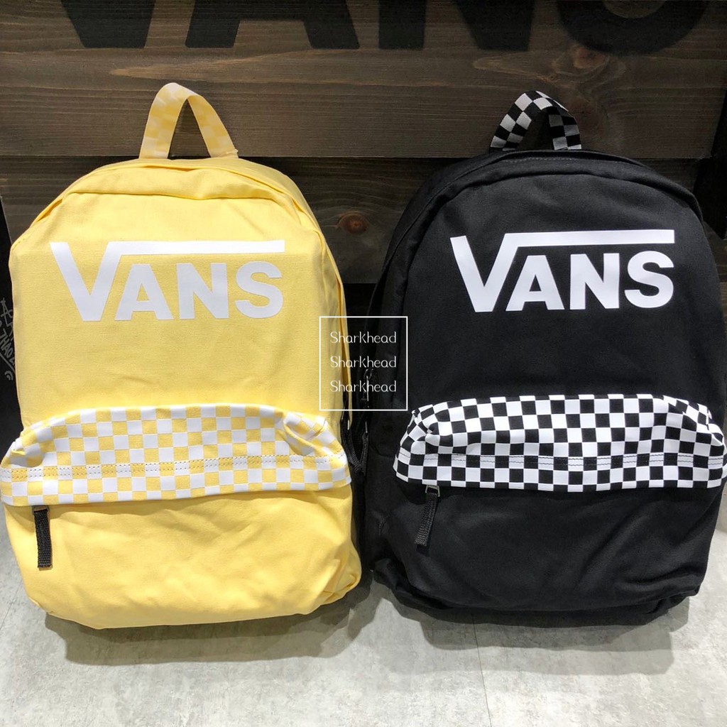 yellow checkerboard vans backpack