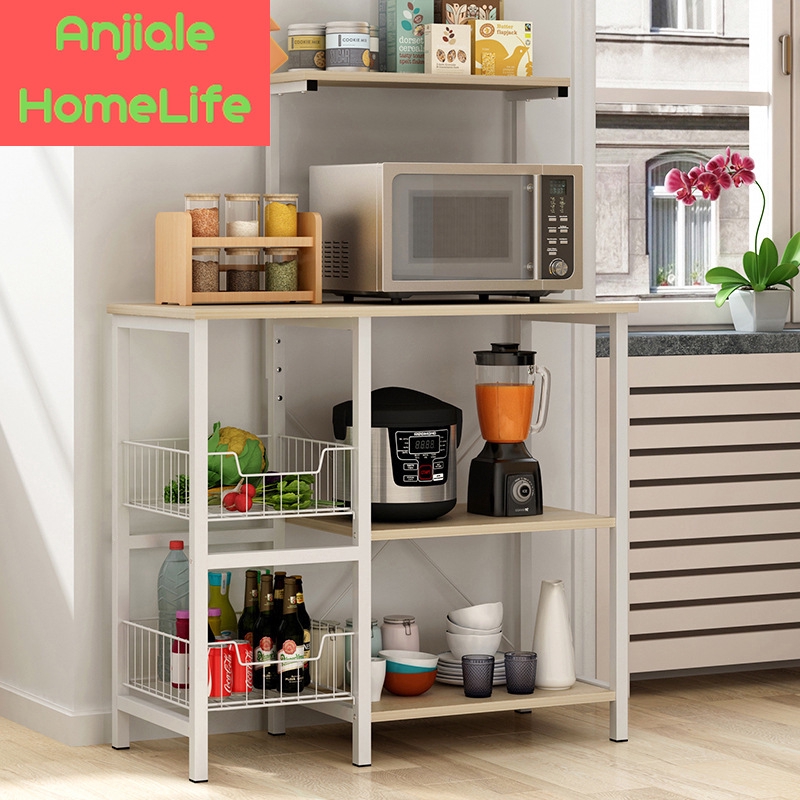 Kitchen Shelf Microwave Oven Shelf Landing Multi Layer Kitchen Supplies Storage Shelf Kitchen Cabinets Kitchen Storage Cabinet Furniture Shopee Singapore