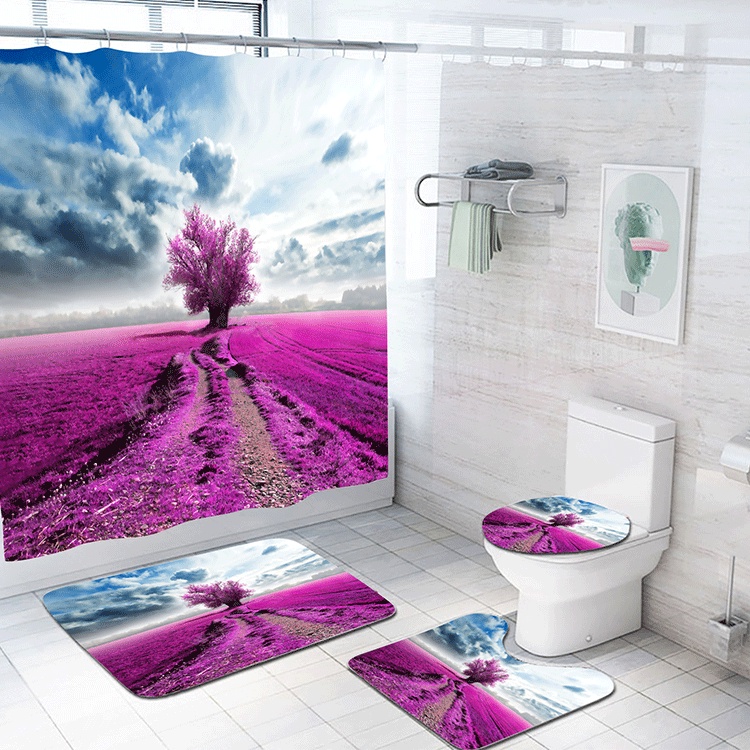 Waterproof Polyester Shower Curtain, Tapestry Shower Curtain