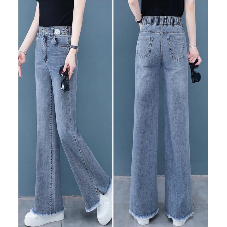 Image of 2022 new wide-leg jeans women's spring and autumn high waist loose straight all-match thin mopping pants #7