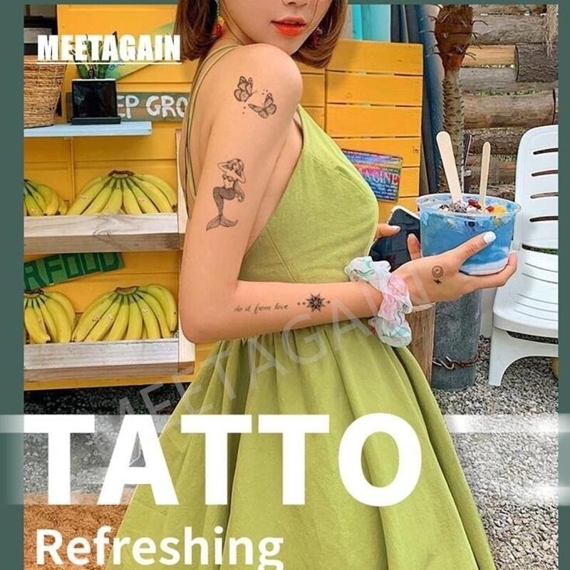Image of 【MEET Magic Tattoo】12 Constellation Tattoo Stickers Couple Black and White Tattoo Scorpio Aries Gemini Leo Taurus Temporary Tattoos #3