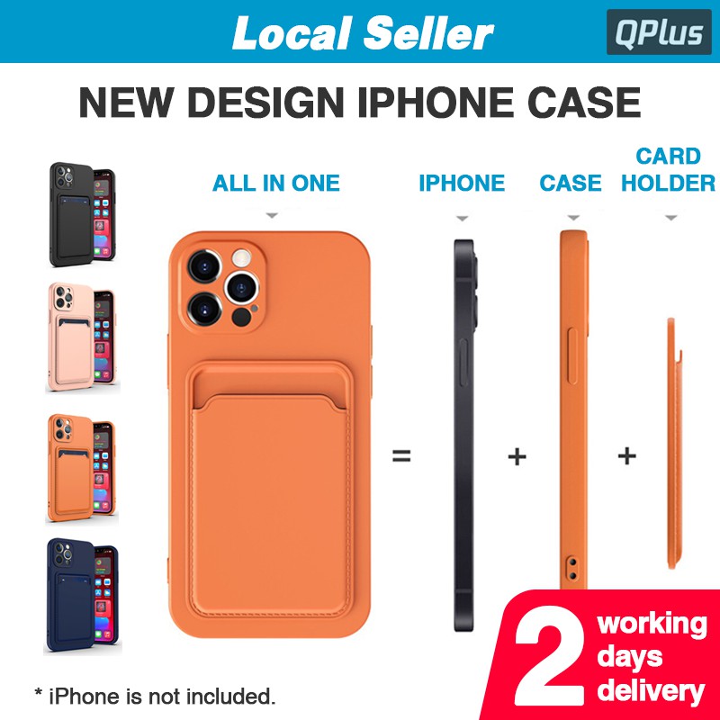 [sg] New Design Liquid Silicone Iphone Case With Card Holder Function