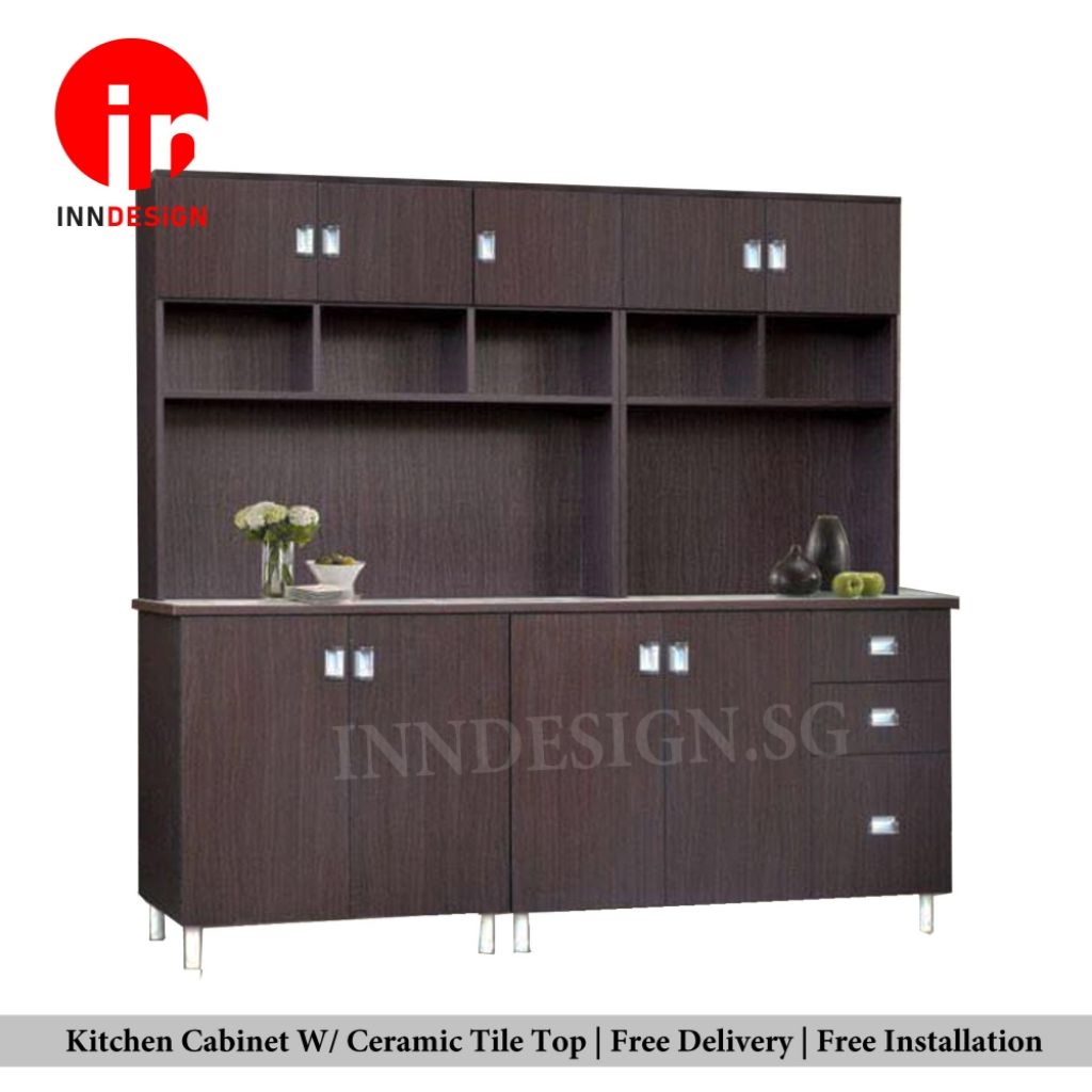 Alle Solid Plywood Kitchen Cabinet Table Top W Ceramic Tile Shopee Singapore